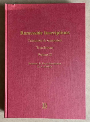 Item #M8258 Ramesside inscriptions. Translated and annotated. Translations. Vol. II: Ramesses II,...