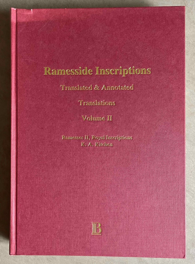Item #M8258 Ramesside inscriptions. Translated and annotated. Translations. Vol. II: Ramesses II, Royal Inscriptions. KITCHEN Kenneth Anderson.[newline]M8258-00.jpeg