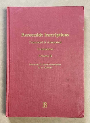 Item #M8258b Ramesside inscriptions. Translated and annotated. Translations. Vol. II: Ramesses...