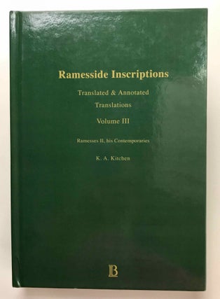 Item #M8259c Ramesside inscriptions. Translated and annotated. Translations. Vol. III: Ramesses...
