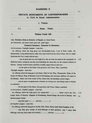 Ramesside inscriptions. Translated and annotated. Translations. Vol. III: Ramesses II, His Contemporaries.