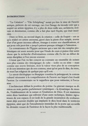 La création: poème pariétal = Die Schöpfung: ein Wandgedicht. La façade ptolémaïque du Temple d'Esna. Pour une poétique ptolémaïque.