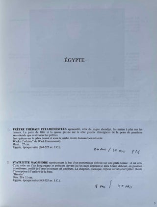 Dominique Delavenne & Didier Lafarge - Auction Catalogue: Exceptionnelle vente d'archéologie égyptienne, gréco-romaine, phénicienne. Lundi 10 décembre 1990.[newline]M8280-03.jpeg