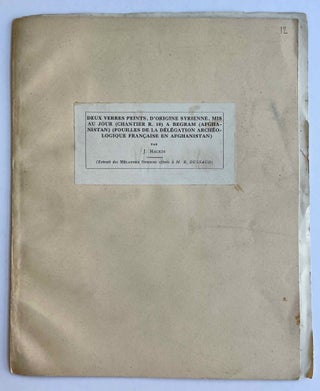 Deux verres peints d'origine syrienne, mis au jour (chantier R. 10) à Begram (Afghanistan) (Fouilles de la délégation archéologique française en Afghanistan)