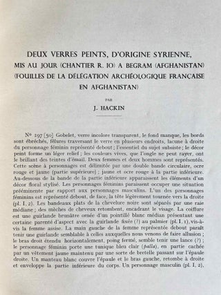 Deux verres peints d'origine syrienne, mis au jour (chantier R. 10) &agrave; Begram (Afghanistan) (Fouilles de la d&eacute;l&eacute;gation arch&eacute;ologique fran&ccedil;aise en Afghanistan)