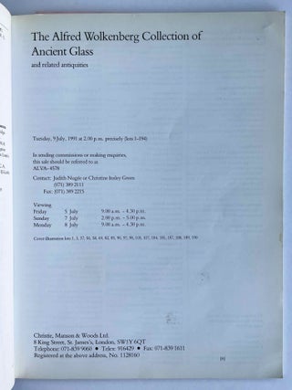 Christie's Auction Catalogue: The Alfred Wolkenberg Collection of Ancient Glass. Tuesday, 9 July, 1991.[newline]M8286-01.jpeg