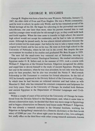 Studies in honor of George R. Hughes