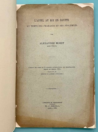 L'appel au roi en Egypte au temps des Pharaons et des Ptolémées