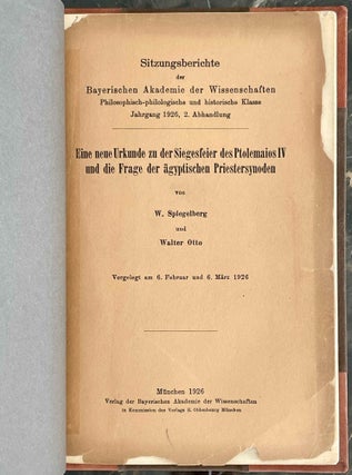 Eine neue Urkunde zu der Siegesfeier des Ptolemaios IV und die Frage der ägyptischen Priestersynoden