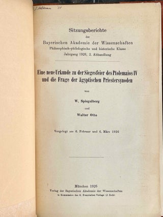 Eine neue Urkunde zu der Siegesfeier des Ptolemaios IV und die Frage der ägyptischen Priestersynoden
