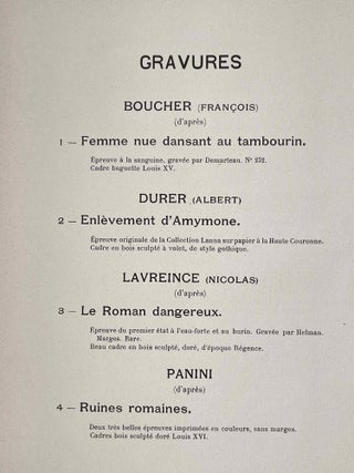 Collection Jean Sauphar. Antiquités égyptiennes, grecques, romaines. Objets d'art et de curiosité. Ameublement. Tableaux, dessins, gravures.
