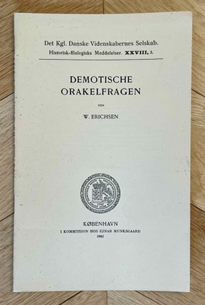 Item #M8345b Demotische Orakelfragen. ERICHSEN Wolja