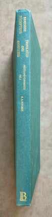 Item #M8346a Ramesside inscriptions. Translated and annotated. Notes and comments. Vol. I:...