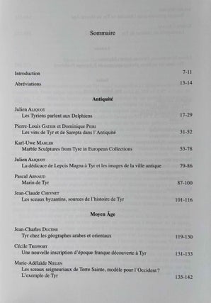 Sources de l'Histoire de Tyr. Vol. II: Textes et images de l'Antiquité et du Moyen-Age.[newline]M8354-02.jpeg