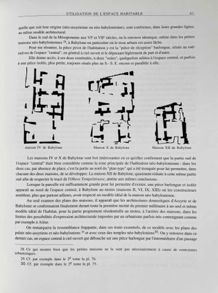Habitat urbain néo-assyrien et néo-babylonien. De l'espace bâti à l'espace vécu. Tomes I & II (complete set)