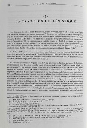 Les lois des bâtiments. Voisinage et habitat urbain dans l'Empire Romain. Recherches sur les rapports entre le droit et la construction privée du siècle d'Auguste au siècle de Justinien.