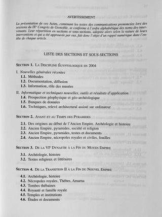 Proceedings of the Ninth International Congress of Egyptologists / Actes du neuvieme Congres International des Egyptologues. 2 volumes (complete set)[newline]M8379-02.jpeg