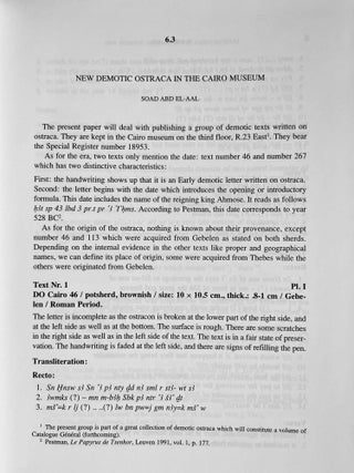 Proceedings of the Ninth International Congress of Egyptologists / Actes du neuvieme Congres International des Egyptologues. 2 volumes (complete set)