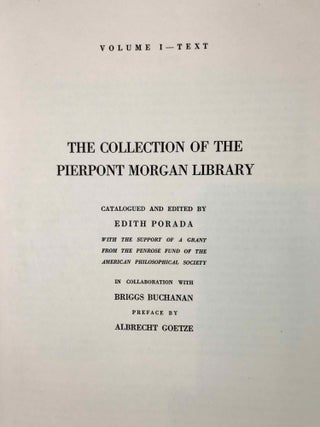Corpus of Ancient Near Eastern Seals in North American Collections. Vol. I: The collection of the Pierpont Morgan Library, catalogued and edited by Edith Porada in collaboration with Briggs Buchanan (all published). Text and Plates. (complete set)[newline]M8401-05.jpeg
