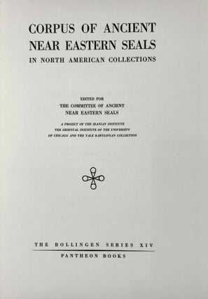 Corpus of Ancient Near Eastern Seals in North American Collections. Vol. I: The collection of the Pierpont Morgan Library, catalogued and edited by Edith Porada in collaboration with Briggs Buchanan (all published). Text and Plates. (complete set)[newline]M8401-16.jpeg