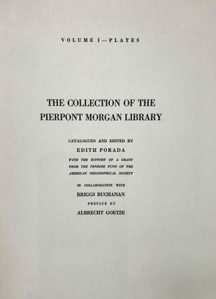 Corpus of Ancient Near Eastern Seals in North American Collections. Vol. I: The collection of the Pierpont Morgan Library, catalogued and edited by Edith Porada in collaboration with Briggs Buchanan (all published). Text and Plates. (complete set)[newline]M8401-17.jpeg