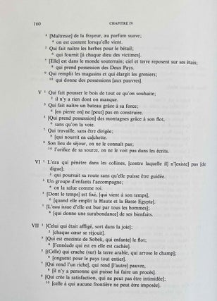 L'hymne à la crue du Nil. Tome I: Traduction et commentaire. Tome II: Présentation du texte. Texte synoptique. Planches. (complete set)