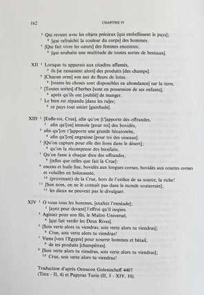 L'hymne à la crue du Nil. Tome I: Traduction et commentaire. Tome II: Présentation du texte. Texte synoptique. Planches. (complete set)[newline]M8412-07.jpeg