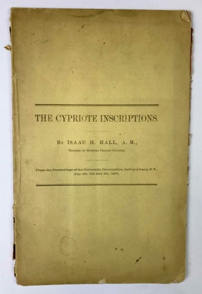 Item #M8415 The Cypriote inscriptions. HALL Isaac H[newline]M8415-00.jpeg