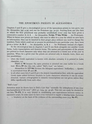 The eponymous priests of Ptolemaic Egypt (P.L. Bat. 24). Chronological lists of the priests of Alexandria and Ptolemais with a study of the demotic transcriptions of their names.[newline]M8417c-04.jpeg