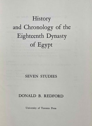 History and chronology of the eighteenth dynasty of Egypt. Seven studies.[newline]M8424-03.jpeg