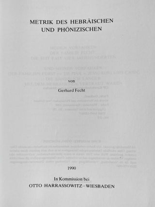 Metrik des Hebräischen und Phönizischen