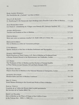 Deir el-Medina in the third millennium AD. A tribute to Jac. J. Janssen.[newline]M8485a-03.jpeg