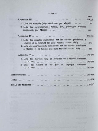 Les marchés du Caire. Traduction annotée du texte de Maqrizi.