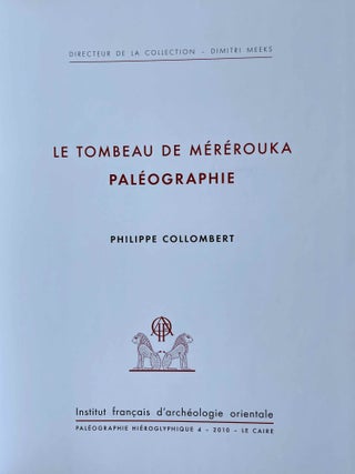 Le tombeau de M&eacute;r&eacute;rouka. Pal&eacute;ographie.[newline]M8492c-01.jpeg