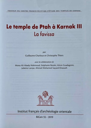 Le temple de Ptah à Karnak III. La favissa.