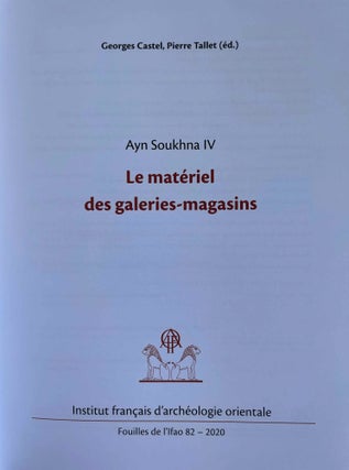 Ayn Soukhna IV. Le matériel des galeries-magasins.[newline]M8505-01.jpeg