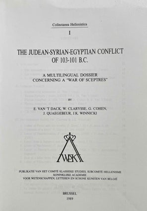 The Judean-Syrian-Egyptian conflict of 103-101 B. C. A multilingual dossier concerning a "war of sceptres".[newline]M8507-01.jpeg