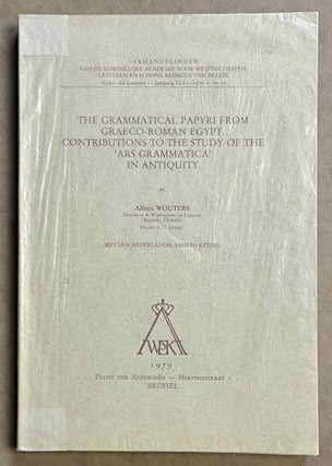 Item #M8510 Grammatical papyri from Graeco-Roman Egypt. Contributions to the study of the ars...[newline]M8510-00.jpeg