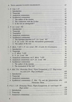Grammatical papyri from Graeco-Roman Egypt. Contributions to the study of the ars grammatica in antiquity.