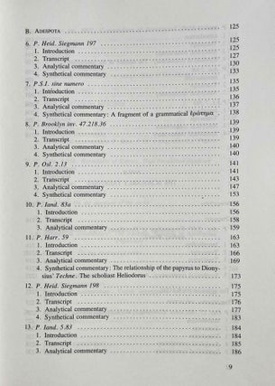 Grammatical papyri from Graeco-Roman Egypt. Contributions to the study of the ars grammatica in antiquity.