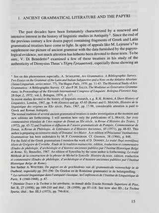 Grammatical papyri from Graeco-Roman Egypt. Contributions to the study of the ars grammatica in antiquity.