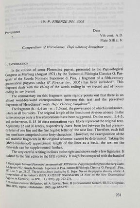 Grammatical papyri from Graeco-Roman Egypt. Contributions to the study of the ars grammatica in antiquity.