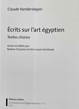 Ecrits sur l'art égyptien. Textes choisis.[newline]M8517-02.jpeg