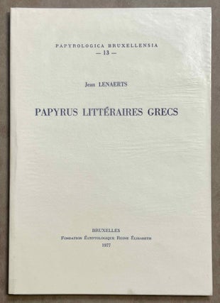 Item #M8536 Papyrus littéraires grecs. LENAERTS Jean[newline]M8536-00.jpeg