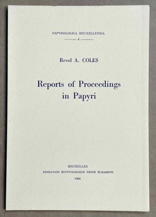 Item #M8537a Reports of proceedings in papyri. COLES Revel Arlington[newline]M8537a-00.jpeg