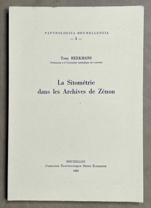 Item #M8538a La sitométrie dans les archives de Zénon. REEKMANS Tony[newline]M8538a-00.jpeg