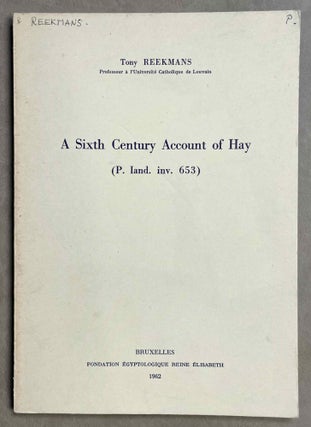 Item #M8539a A sixth century account of Hay (P. Iand. inv. 653). REEKMANS Tony[newline]M8539a-00.jpeg