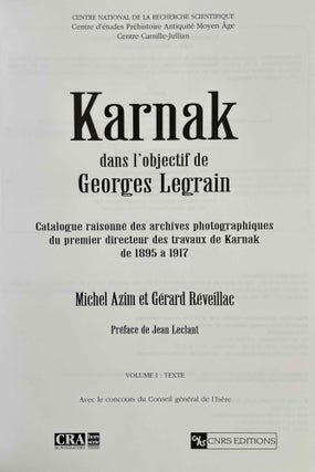 Karnak dans l'objectif de Georges Legrain. Catalogue raisonné des archives photographiques du premier directeur des travaux de Karnak de 1895 à 1917. 2 volumes (complete set)[newline]M8548b-03.jpeg