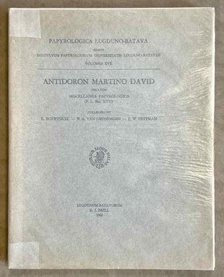 Item #M8551 Antidoron Martino David oblatum. Miscellanea papyrologica. BOSWINKEL Ernst -...
