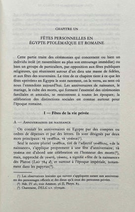Fêtes d'Egypte ptolémaïque et romaine d'après la documentation papyrologique grecque